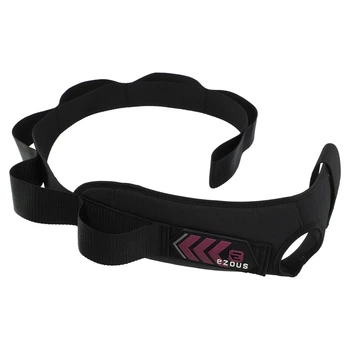 Лента стропа с петлями для растяжки STRETCHING STRAP EZOUS Pro (8 петель, полиэстер, l-120см, вес 150гр, черный) (I-01)