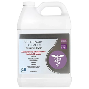 Шампунь с дегтем, серой, салициловой кислотой для собак Veterinary Formula Antiparasitic & Antiseborrheic Shampoo антипаразитарный и антисеборейный 3.8 л (01316)