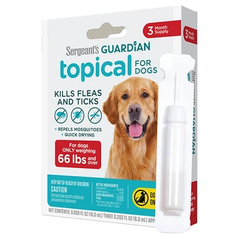 Краплі від бліх, кліщів, комарів Sergeant's Guardian Dogs для собак від 30кг, 6мл, 3 шт/уп., ціна за 1 піпетку (2100058427014)