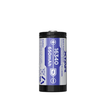 Акумуляторна батарея 16340 XTAR 3.7V (4.2V-2.75V) Li-ion 650mAh | мaкс. заряд - 0.65А / розряд - 1.95А