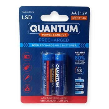 Аккумулятор Ni-MH з низьким саморозрядом (LSD) Quantum 1800mAh AA FT, 2шт/уп blister