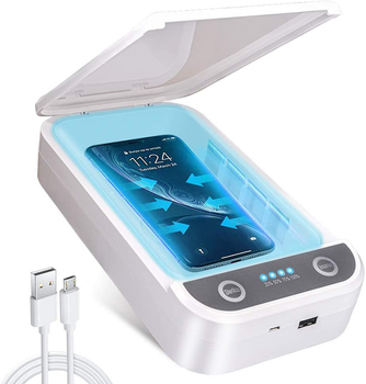 Уф стерилизатор портативный для телефона Portable Phone UV Sanitizer с функцией ароматерапии Белый