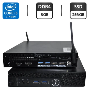 Неттоп Dell OptiPlex 3050 USFF / Intel Core i5-7500T (4 ядра по 2.7 - 3.3 GHz) / 8 GB DDR4 / 256 GB SSD / Intel HD Graphics 630 / Wi-Fi / Windows 11 Pro б/в