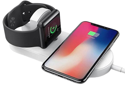 Бездротовий зарядний пристрій All New 2в1 для Apple iPhone та Watch 10W White (8590274649101)