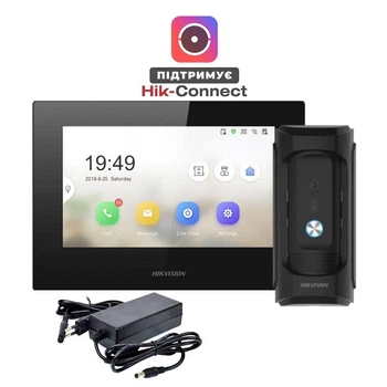 Комплект IP відеодомофонії Hikvision DS-KH6320-LE1/Black + DS-KB8113-IME1(B)