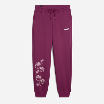 Spodnie dresowe damskie Puma Ess + Floral Vibes Sweatpants FL 68602945 M Malinowe (4067982706289)