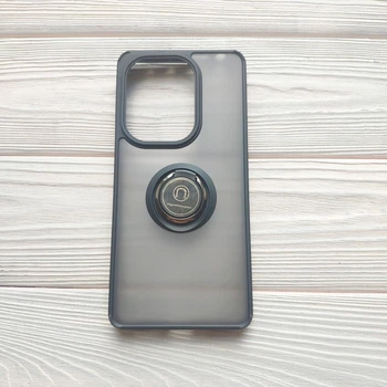Чехол Armor Ring для Xiaomi Redmi Note 13 Pro противоударный c кольцом Черный