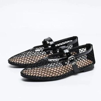 Жіночі балетки сіточка Inter Shoes 1709-24 Чорні 36