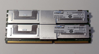 Серверная оперативная память Crucial CT25672AF667.K18F0D6 4GB /2х2GB/ DDR2-667MHz PC2-5300 ECC Fully Buffered CL5 240-Pin DIMM Memory б/у