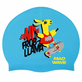 Шапочка для плавания силиконовая юниорская Mad Swim Junior Lama 057910