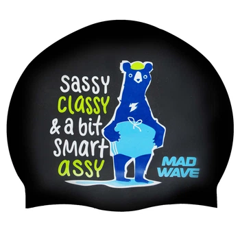 Шапочка для плавания силиконовая юниорская Mad Swim Junior Smart Assy 057002 Black