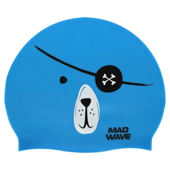 Шапочка для плавания силиконовая юниорская Mad Swim Junior Pirate 057312 Blue