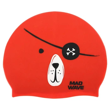Шапочка для плавания силиконовая юниорская Mad Swim Junior Pirate 057312 Red