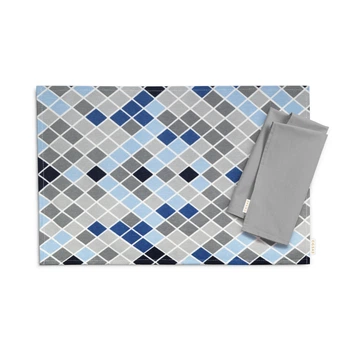 Набор столовый на 2 персоны RHOMB GREY BLUE & SMOKY