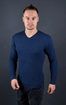 Чоловічий светр синій Туреччина M 56180