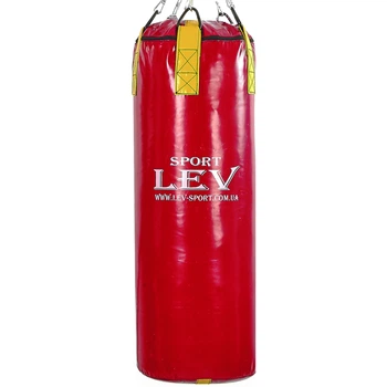 Мішок боксерський Циліндр Тент h-85см LEV UR (наповнить.-ветошь, d-28см, вага-20кг, Червоний) (LV-2802_Червоний)