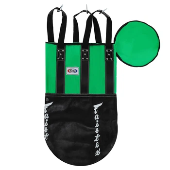 Мішок боксерський (чохол) Циліндричний PU (без наповнювача) h-80см FAIRTEX (наповнювач-білизна, d-40см, Зелений-чорний) (HB3_Зелений-чорний)