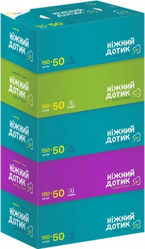 Упаковка салфеток бумажных Ніжний дотик 2 слоя 200 листов х 5 шт (4820183971913)