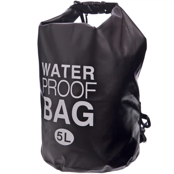 Водонепроницаемый гермомешок 5 л Поливинилхлорид плечевой ремень Zelart Waterproof Bag цвет черный TY-6878-5