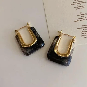 Серьги массивные золотистые оригинальное стильное украшение 2312