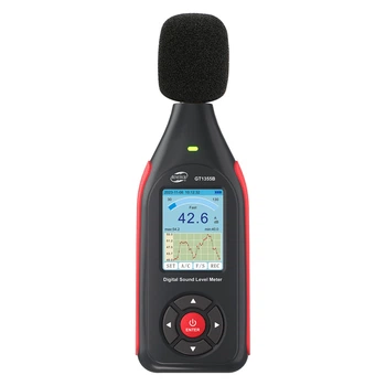 Вимірювач рівня шуму (шумомір) цв дисплей, фільтр А/С, USB Benetech (2000003450718)