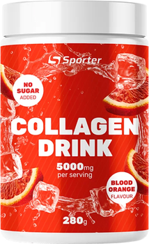 Морской коллаген Sporter Collagen Drink 280 г Красный апельсин (4820249723067)