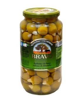 Оливки Bravo Aceitunas sin hues rellenas de Almendra с миндалем 1 кг