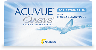 Торичні контактні лінзи Johnson&Johnson ACUVUE OASYS для ASTIGMATISM BC=8.6 DIA=14.5 PWR=-2.75 CYL=-0.75 AXE=90 6 лінз