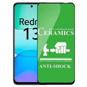 Защитное стекло-пленка Fiji Ceramics для Xiaomi Redmi 13 полная проклейка черный