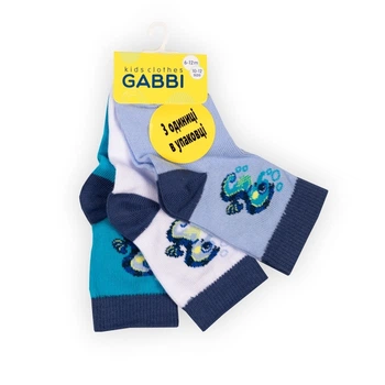 Шкарпетки дитячі бавовняні демісезонні для хлопчика GABBI NSM-697/3 3 пари розмір 12-14 (90698)