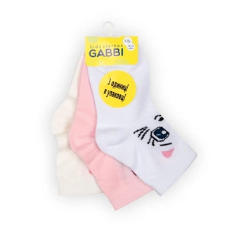 Шкарпетки дитячі бавовняні демісезонні для дівчинки GABBI NSD-434/3 3 пари розмір 8-10 (90484)