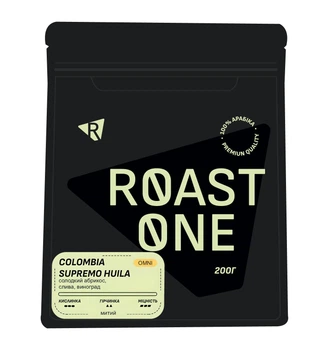 Кава в зернах Roast One свіжообсмажена арабіка Colombia Supremo 200 г (GC-008)