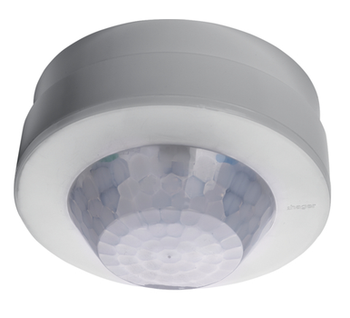 Датчик движения 360°, 1НО контакт, 10A AC1/230V~, обнаружение Ø20м, EER513 Hager, наружный монтаж
