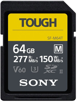 Карта памяти SD 64Gb Sony Tough class10 UHS-II U3 V60 (SFM64T.SYM)