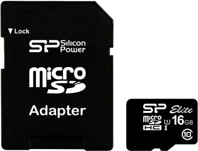 Карта памяти MicroSD 16Gb Silicon Power Elite C10 UHS-I + adapter (SP016GBSTHBU1V10SP)