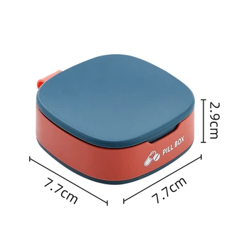 Карманная таблетница Pill box 4 отделения синий