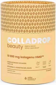 Дієтична добавка Aura Herbals Колаген Colladrop Beauty HMG 10000 мг Манго 30 саше (5902479614564)