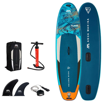 Надувна SUP дошка для SUP серфінгу Blade-Windsurf iSUP. 3,2 м/15 см. з повідцем. вітрило не входить у комплект (AQUAMARINA) з веслом, насосом та сумкою для зберігання