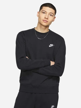 Свитшот на флисе мужской Nike Sportwear Club Crew BV2662-010 S Black/White (193146344531)
