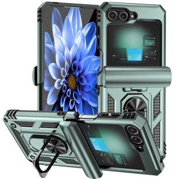 Захисний чохол Deexe Armor Case (FF) для Samsung Galaxy Flip 6 / Flip 7 FE - Blackish Green