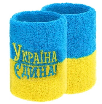 Напульсник спортивный махровый Желто-Голубой УКРАИНА Одна