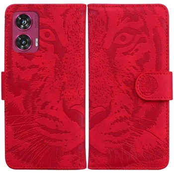 Чехол-книжка Deexe Tiger для Motorola Edge 50 Fusion - Red