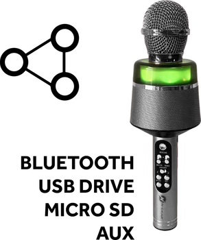 Mikrofon karaoke N-Gear Bluetooth STARMIC S20LS Silver (8720589823174)