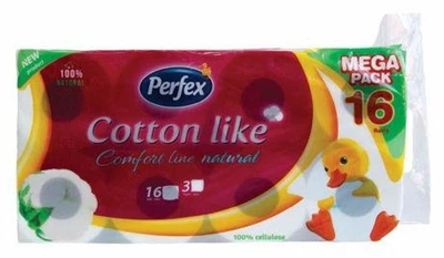 Папір туалетний Perfex Cotton Comfort Line 3 шари 16 рулонів (8606110850522)