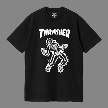 Футболка унісекс Thrasher з малюнком скелету розмір L чорного кольору