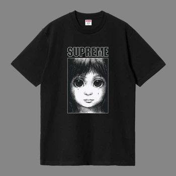 Футболка унисекс Supreme с рисунком лица размер M черного цвета