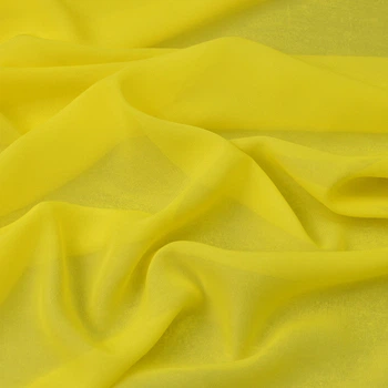 Тканина шифон Мульті 80 гр/м2 150 см напівпрозора, легка, повітряна для суконь, блузок та аксесуарів лимон