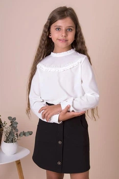 Блузка для девочки Mevis 4919 01 122 см молочный
