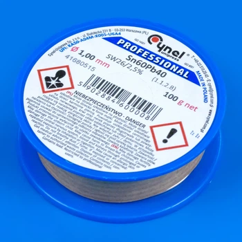 Припой Cynel LC60-SW26 1мм. с канифолью 100гр. Польша