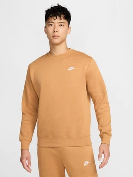 Свитшот на флисе мужской Nike M Nsw Club Crw Bb BV2662-224 S Коричневый (197596596335)
